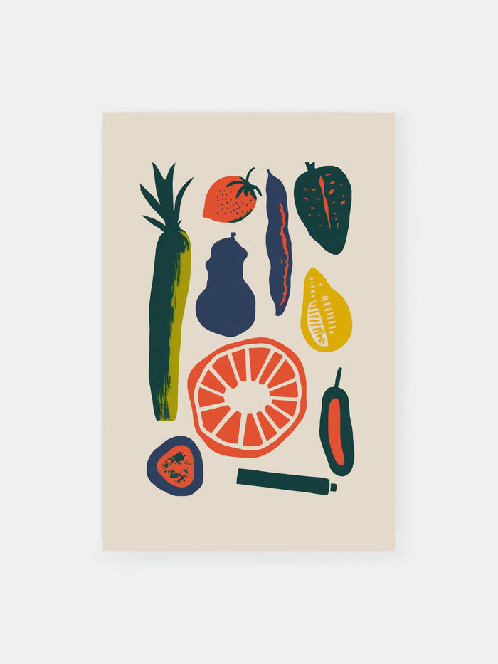 Colorful Fruits Poster