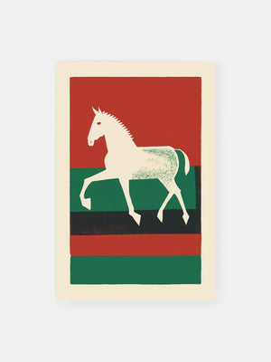 Colorful Galloping Stallion Poster