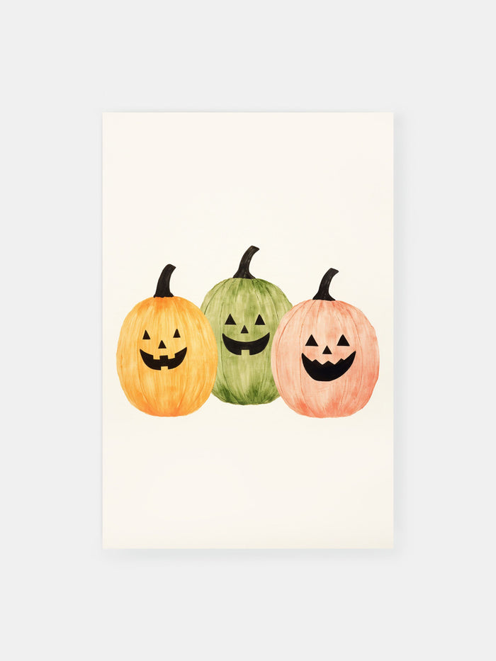 Bunte Halloween Kürbisse Poster