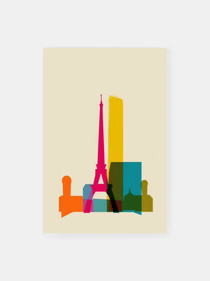 Colorful Parisian Shapes Poster