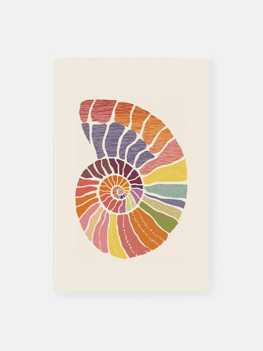 Colorful Spiral Shell Poster - Klumo Shop