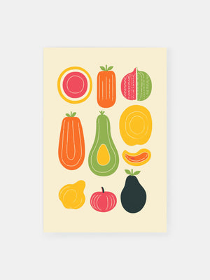 Colorful Veggie Harvest Poster