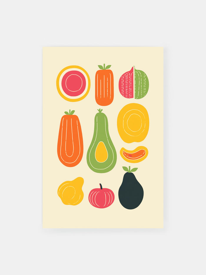 Buntes Gemüse Ernte Poster