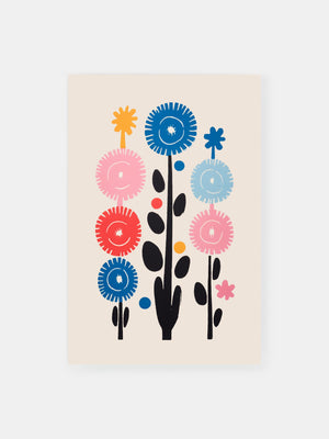 Colourful Floral Pattern Poster