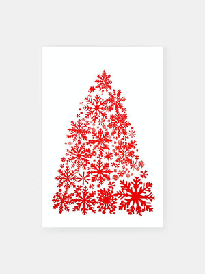 Crimson Holiday Tree Poster