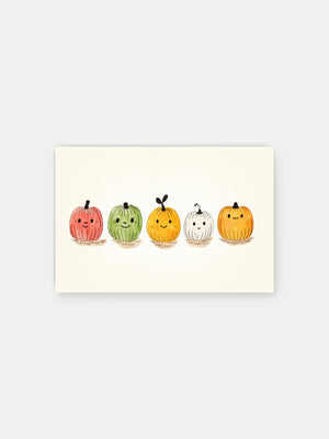 Cute Colorful Pumpkins Poster