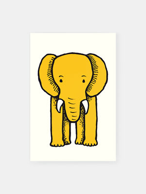 Cute Golden Elephant Poster