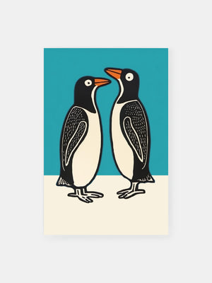 Cute Penguin Duo Poster