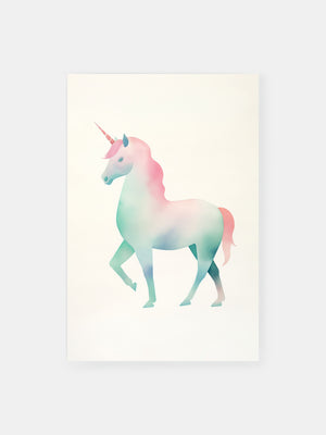 Cute Watercolor Unicorn Poster