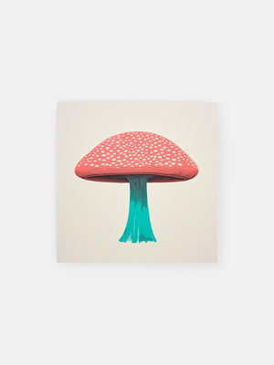 Dotted Minimal Mushroom Poster