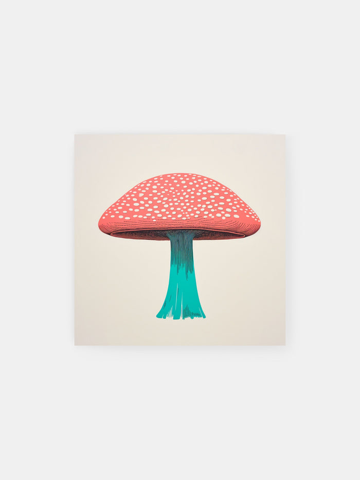Dotted Minimal Mushroom Poster