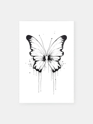 Dripping Ink Butterfly Poster