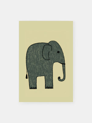 Elephant Pencil Simplicity Poster