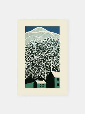 Emerald Snow Landscape Poster
