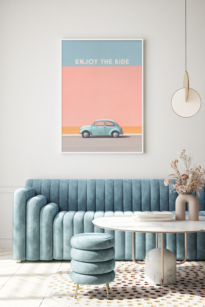 Pastel Car Journey Poster - Klumo Shop