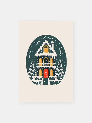 Märchenhaftes Winterhaus Poster