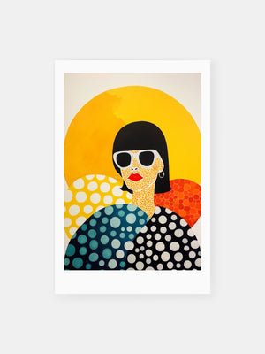 Fashionable Polka-Dot Lady Poster