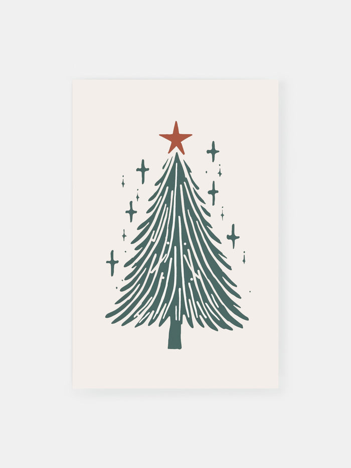 Festlicher Weihnachtsbaum Poster