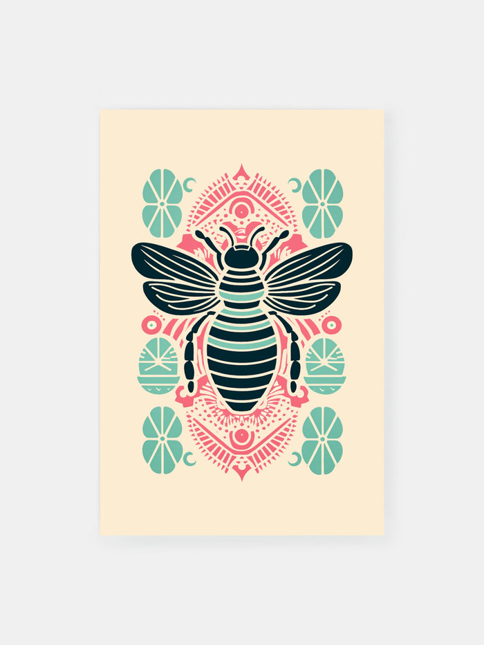 Floral Bee Poster