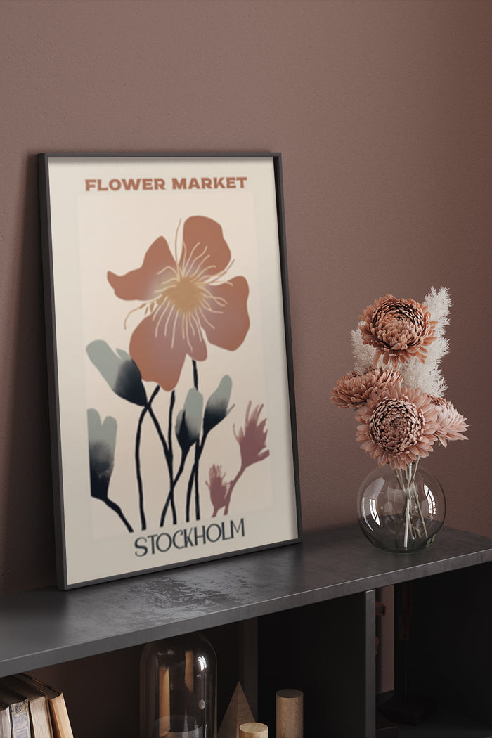 Vintage Flower Market Stockholm Poster with Elegant Floral Artwork for Modern Home Decor