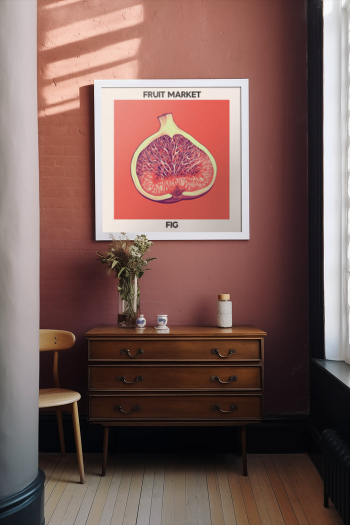 Fruit Market Fig Poster Art in Modern Home Interior