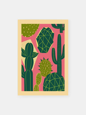 Geometric Cacti Composition Poster