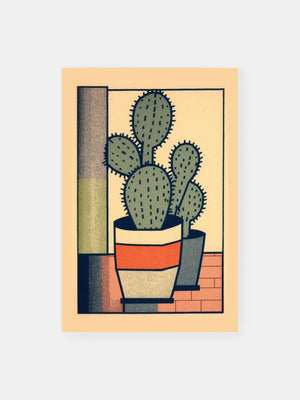 Geometric Cactus Duo Poster