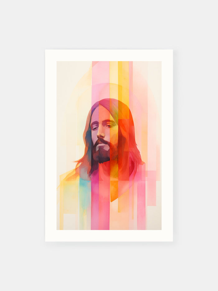 Jesus Geometric Geometric Jesus Portrait Poster - Klumo Shop