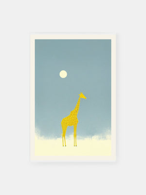 Giraffe Moonlight Poster