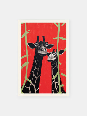 Giraffe Pop Duo Poster