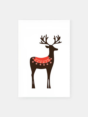 Graceful Festive Reindeer Poster