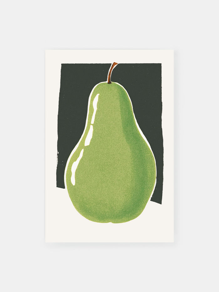 Green Pear Portrait Poster