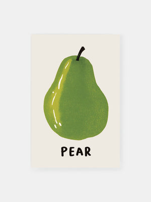 Green Simple Pear Poster