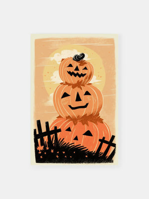 Halloween Pumpkin Pile Poster