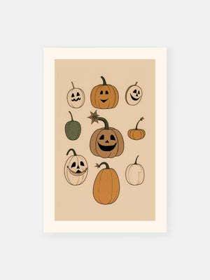 Halloween Pumpkins Whimsy Poster