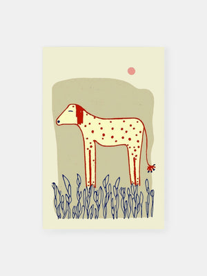 Happy Brown Dalmatian Dog Poster