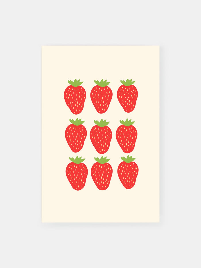 Harmonious Strawberries Poster