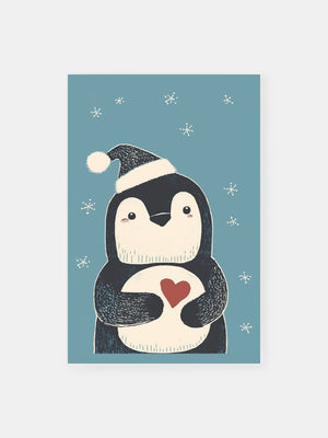 Pinguin Herz Poster