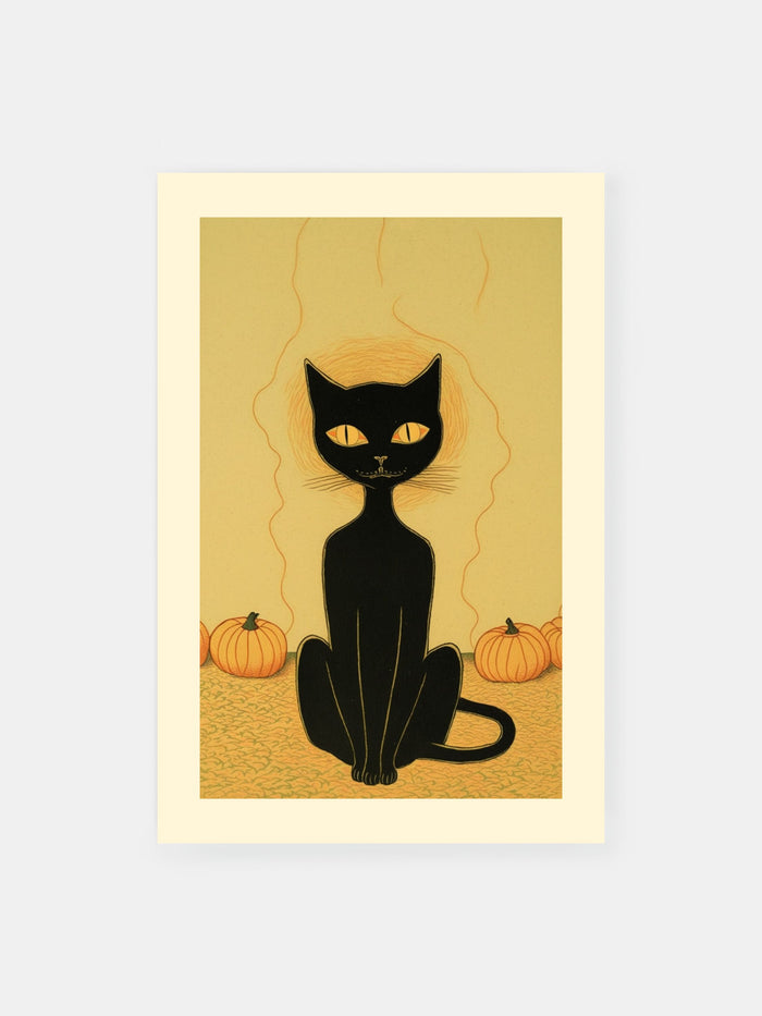 Hypnotisierende schwarze Katze Poster