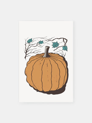 Vintage Pumpkin Illustration Poster