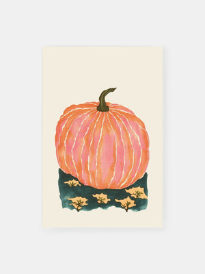 Watercolor Fall Pumpkin Poster