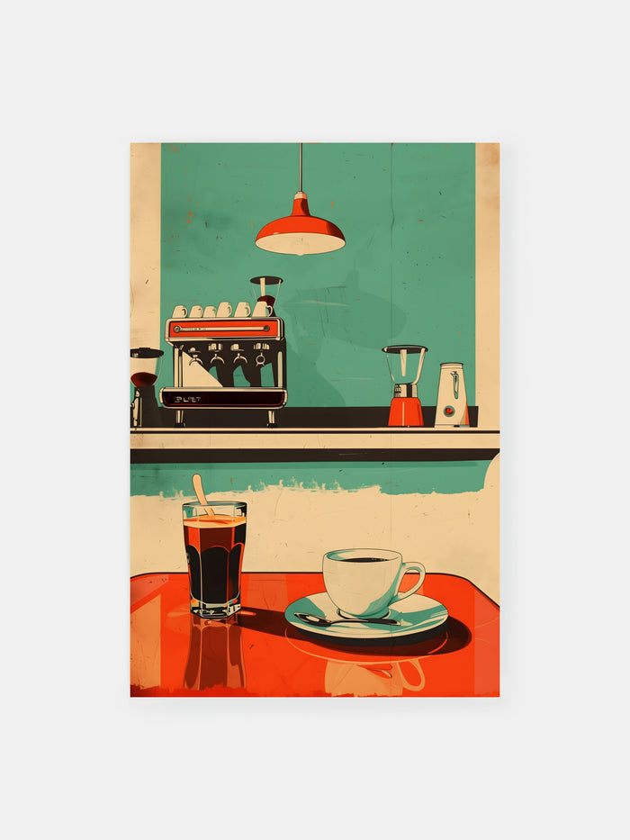 Retro Café Minimalistisches Poster