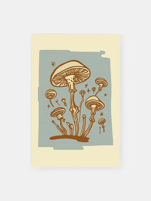 Dreamlike Mushrooms Poster