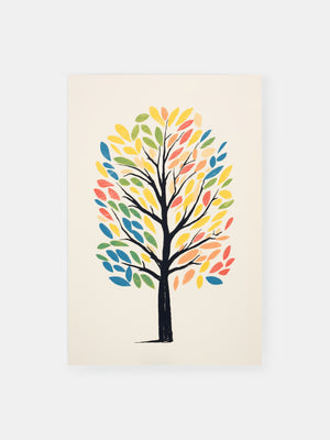 Colorful Fall Tree Poster