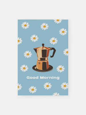Moka Pot Kaffee Morgen Minimalistisches Poster