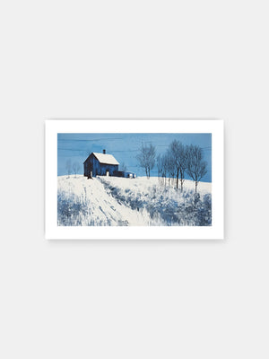 Verschneite Winterhütte Poster