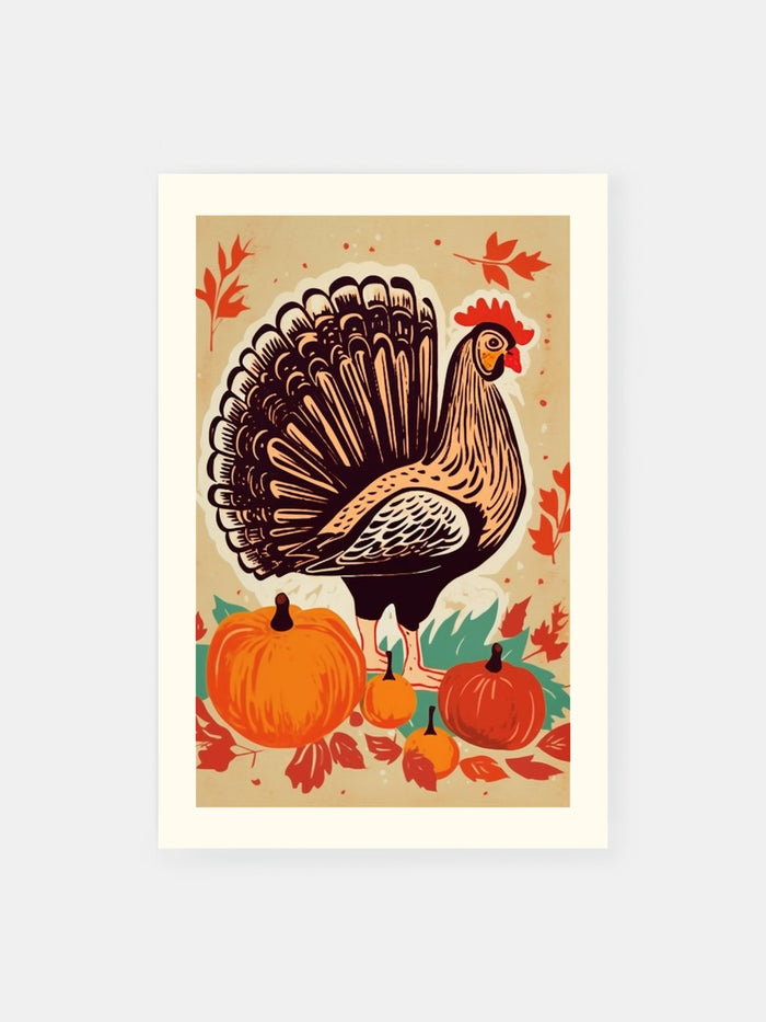 Vintage Autumn Turkey Poster