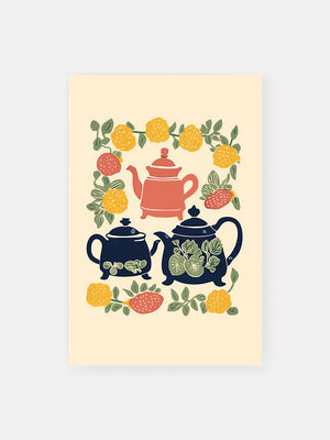 Landleben Vintage Teekanne Poster