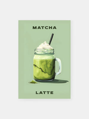 Matcha Latte Minimalistischer Kaffee Poster