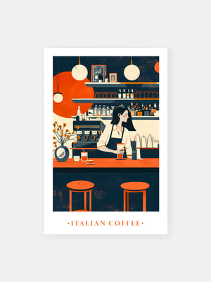 Italienischer Kaffee Retro Druck Poster